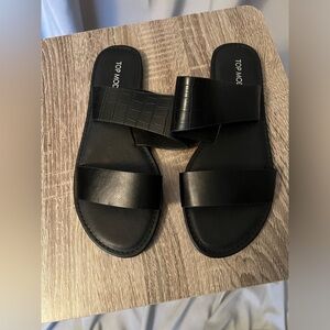 Top Moda Black Slide Sandals
